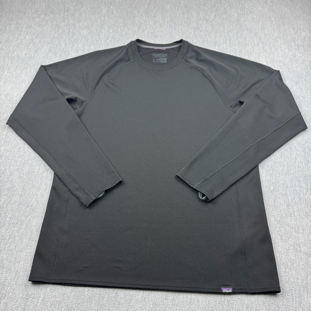 Patagonia Shirt Mens Large Black Capilene Midweight Baselayer Crewneck Polartec‎